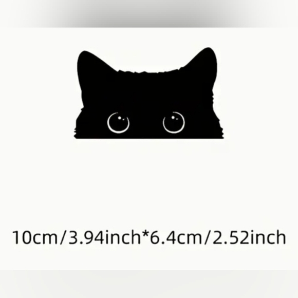 Cat Black Decal Stickers Set Of 3, Size 3.94" x 2.52" - Picture 1 of 1